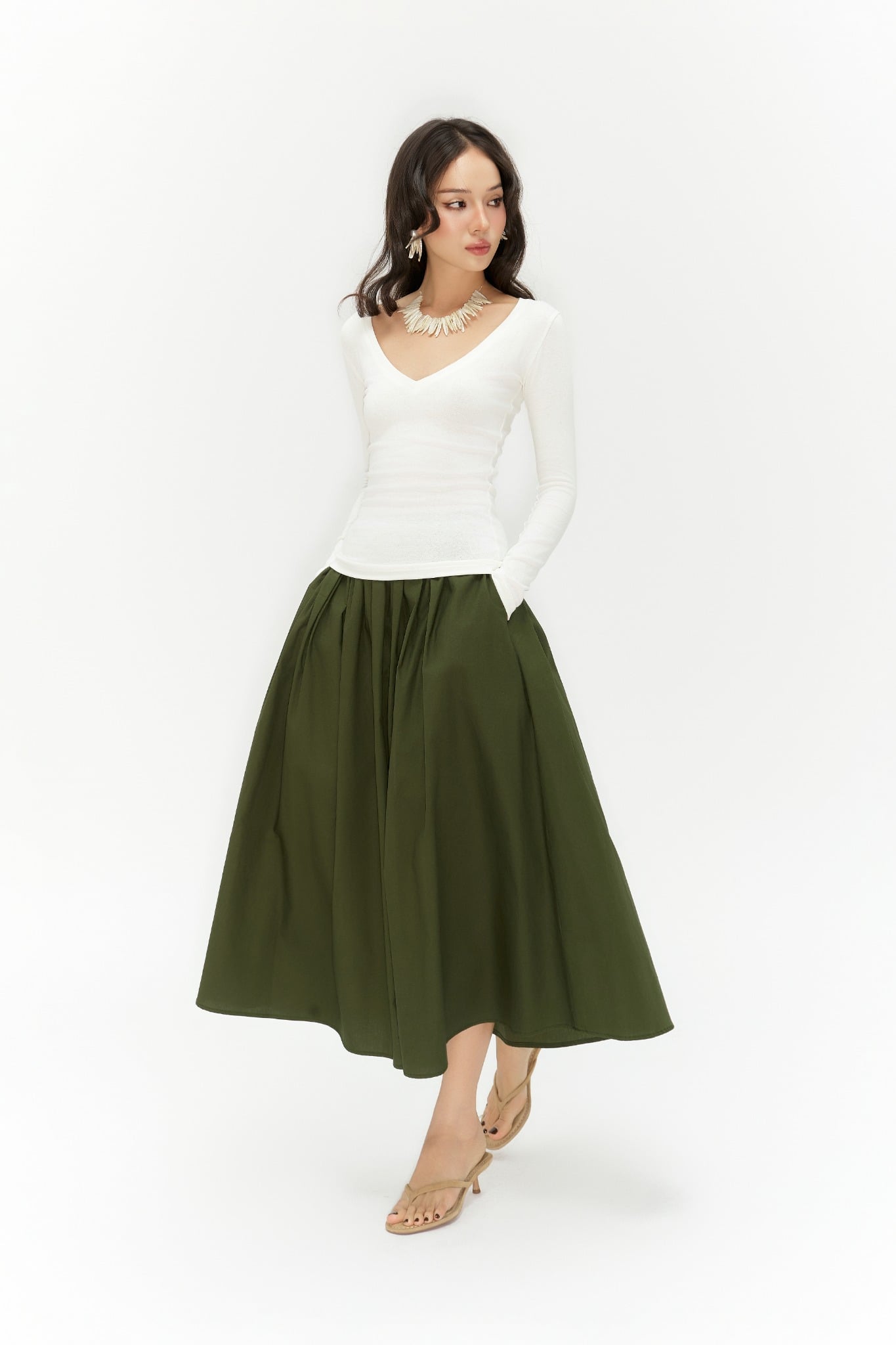 Vneck Top | Áo Dệt Kim Cổ Tim