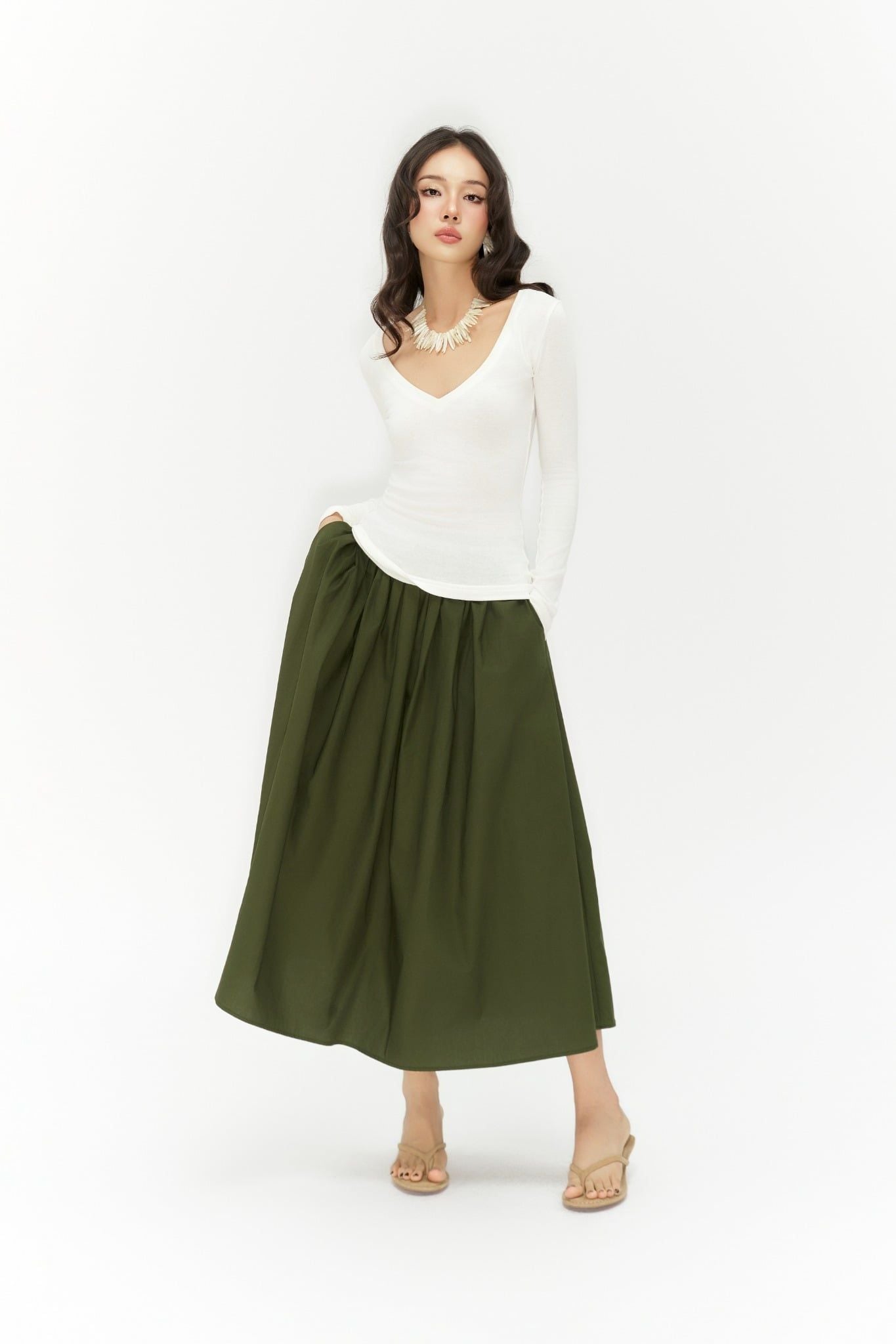 Vneck Top | Áo Dệt Kim Cổ Tim