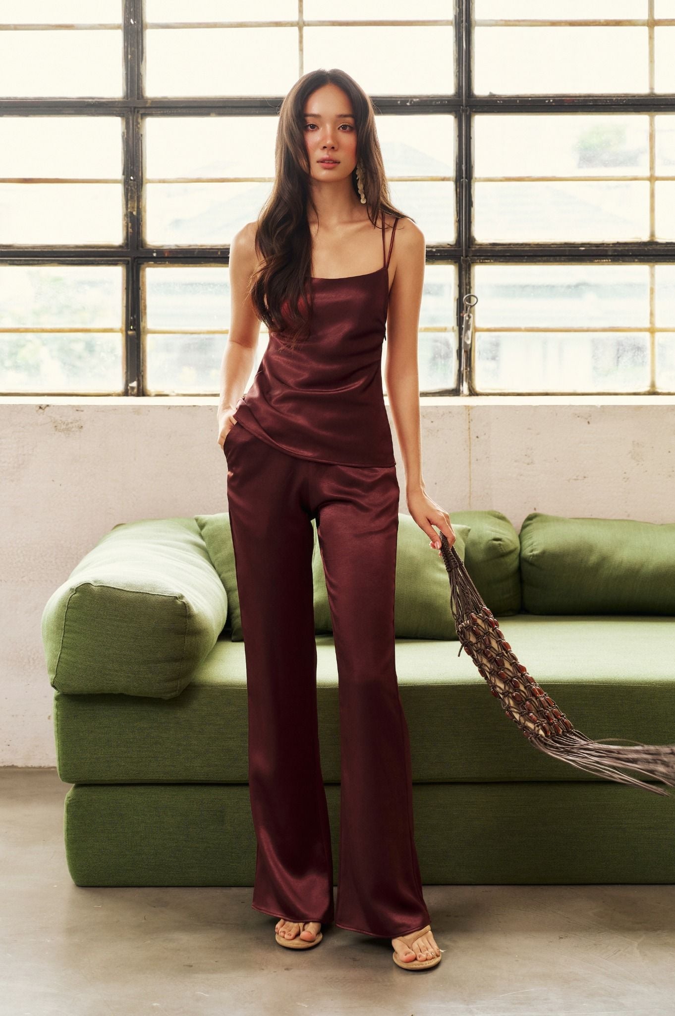 Vela Top | Áo Lụa Đan Dây