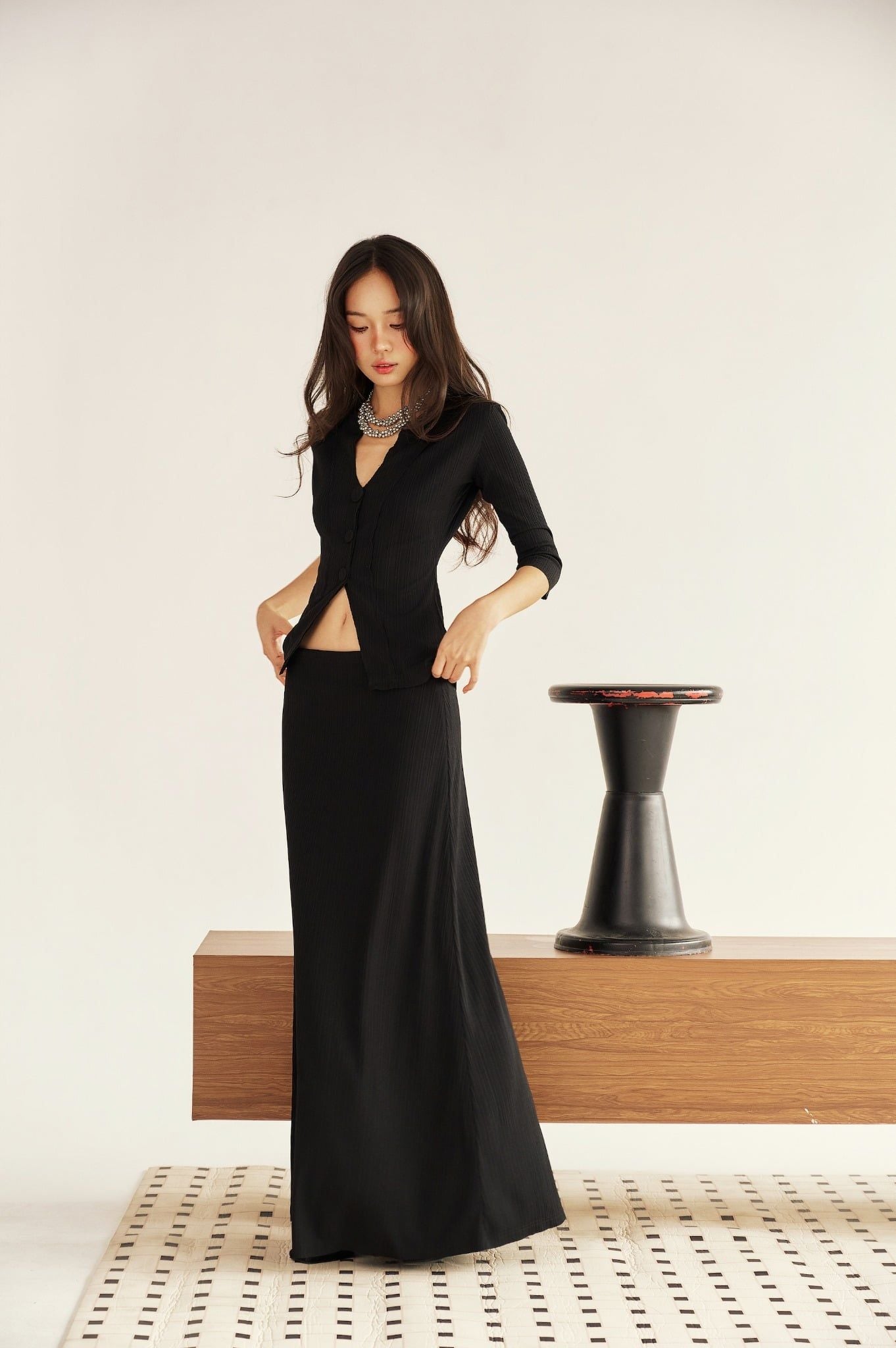 Angle Top | Áo Tay Lửng Cài Nút