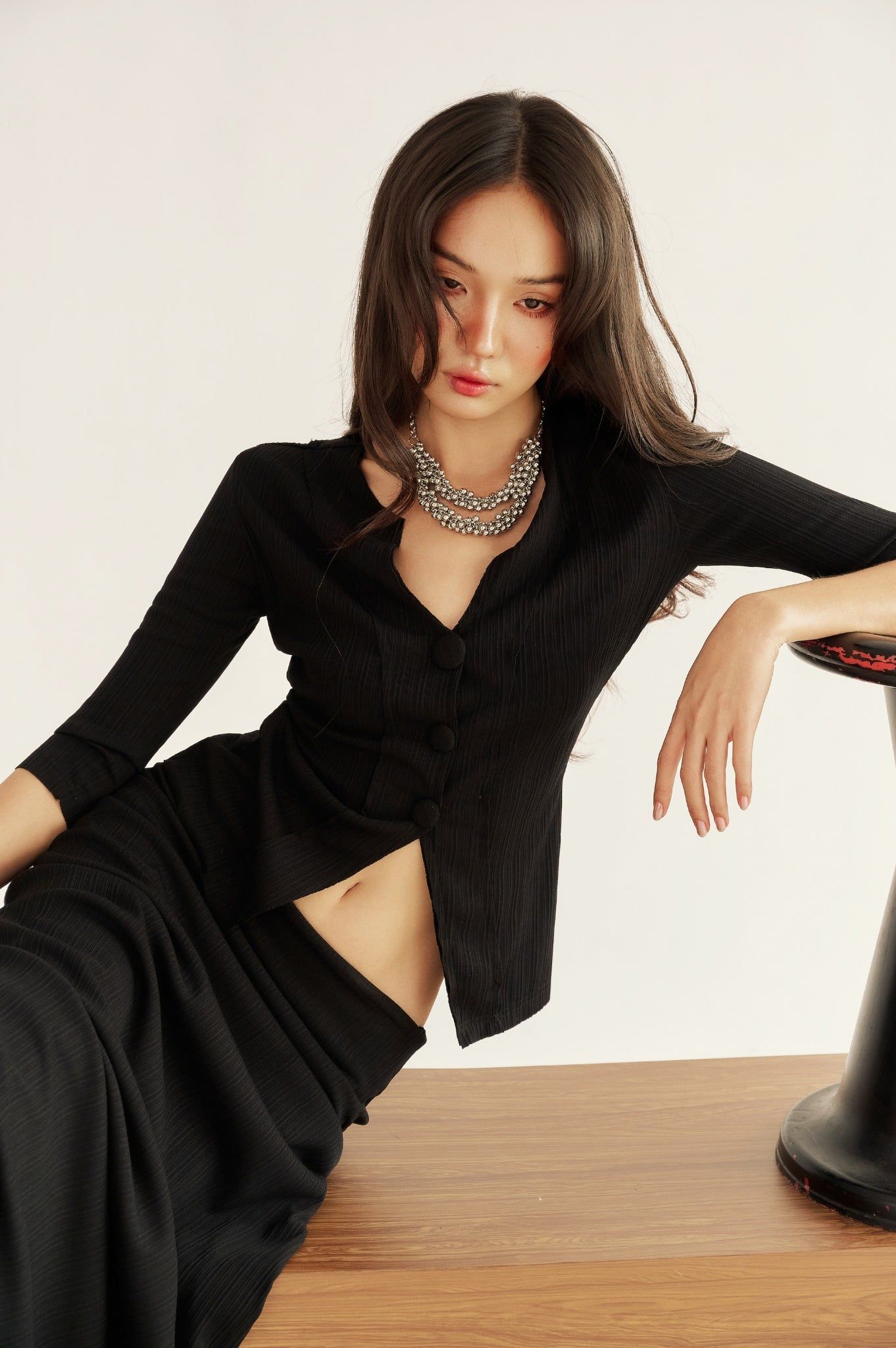 Angle Top | Áo Tay Lửng Cài Nút