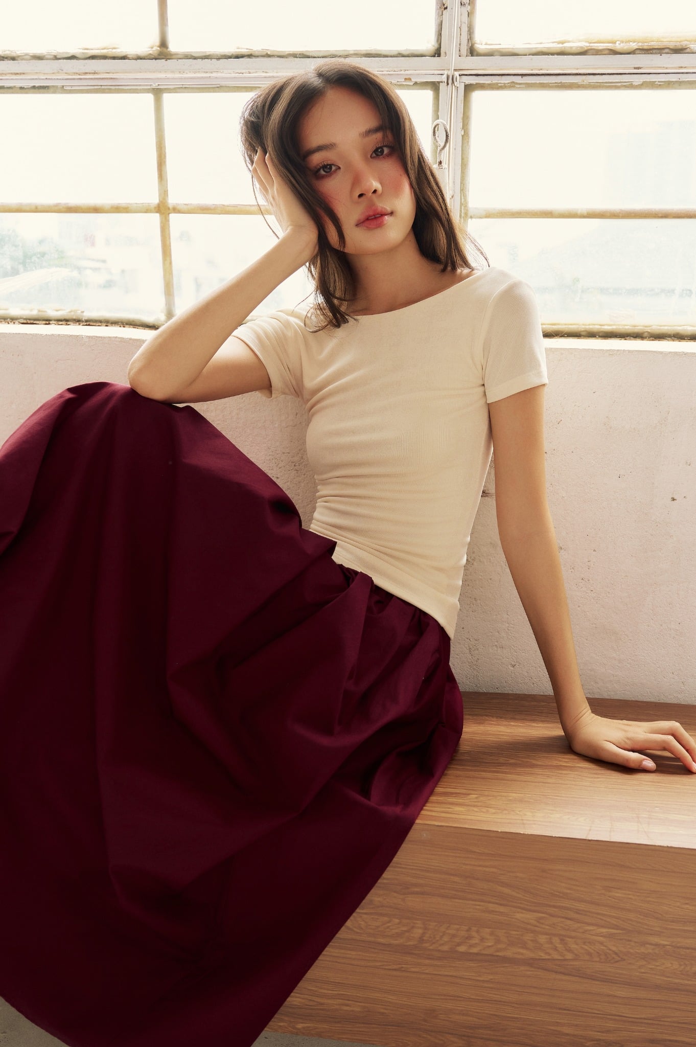 Olli Skirt | Chân Váy Midi Xếp Nếp