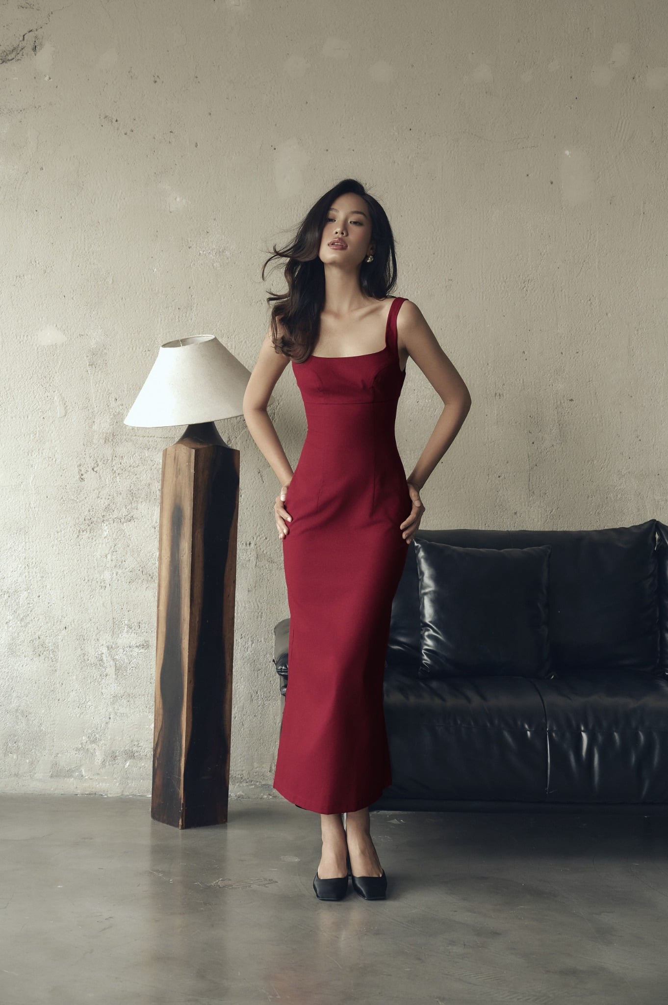 Cherry Dress | Đầm Linen Cổ Vuông