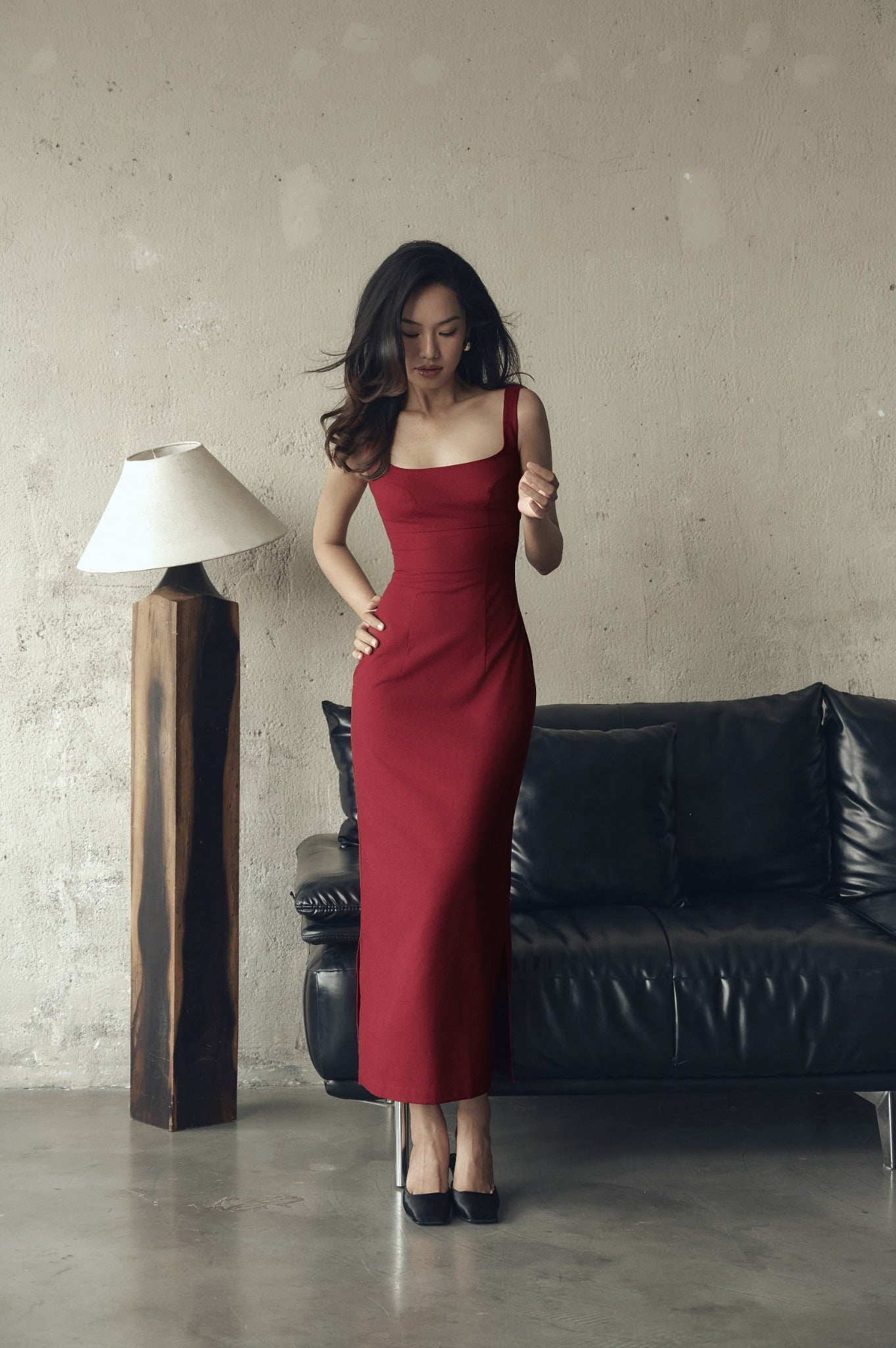 Cherry Dress | Đầm Linen Cổ Vuông