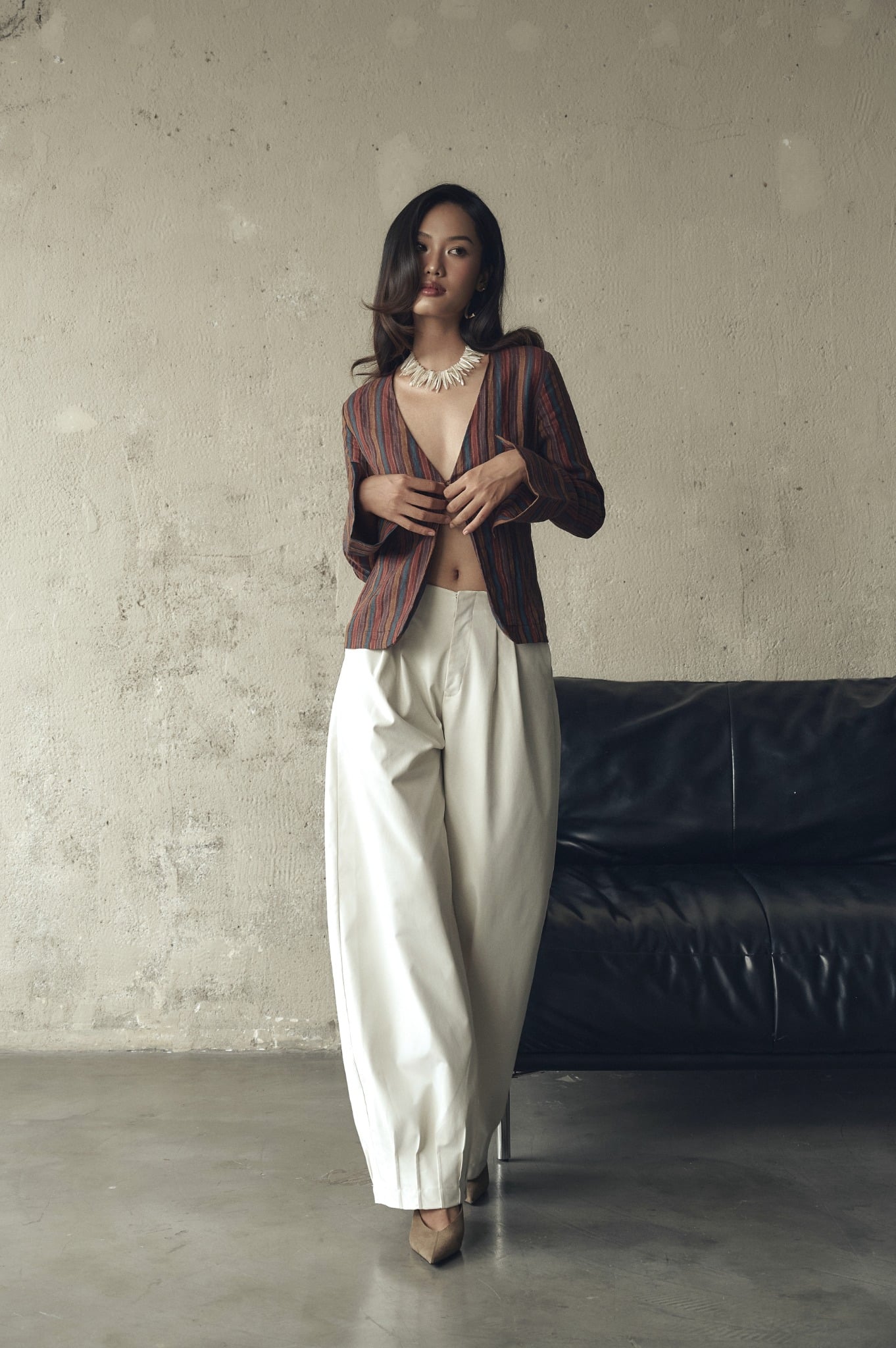 Line Top | Áo Khoác Linen Cài Nút