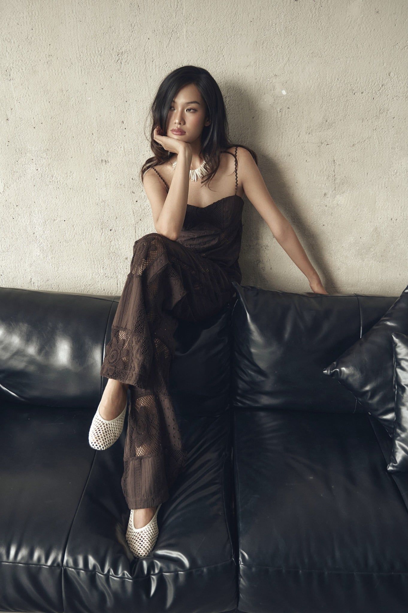 Panel Pants in Brownie | Quần Ống Rộng Thêu