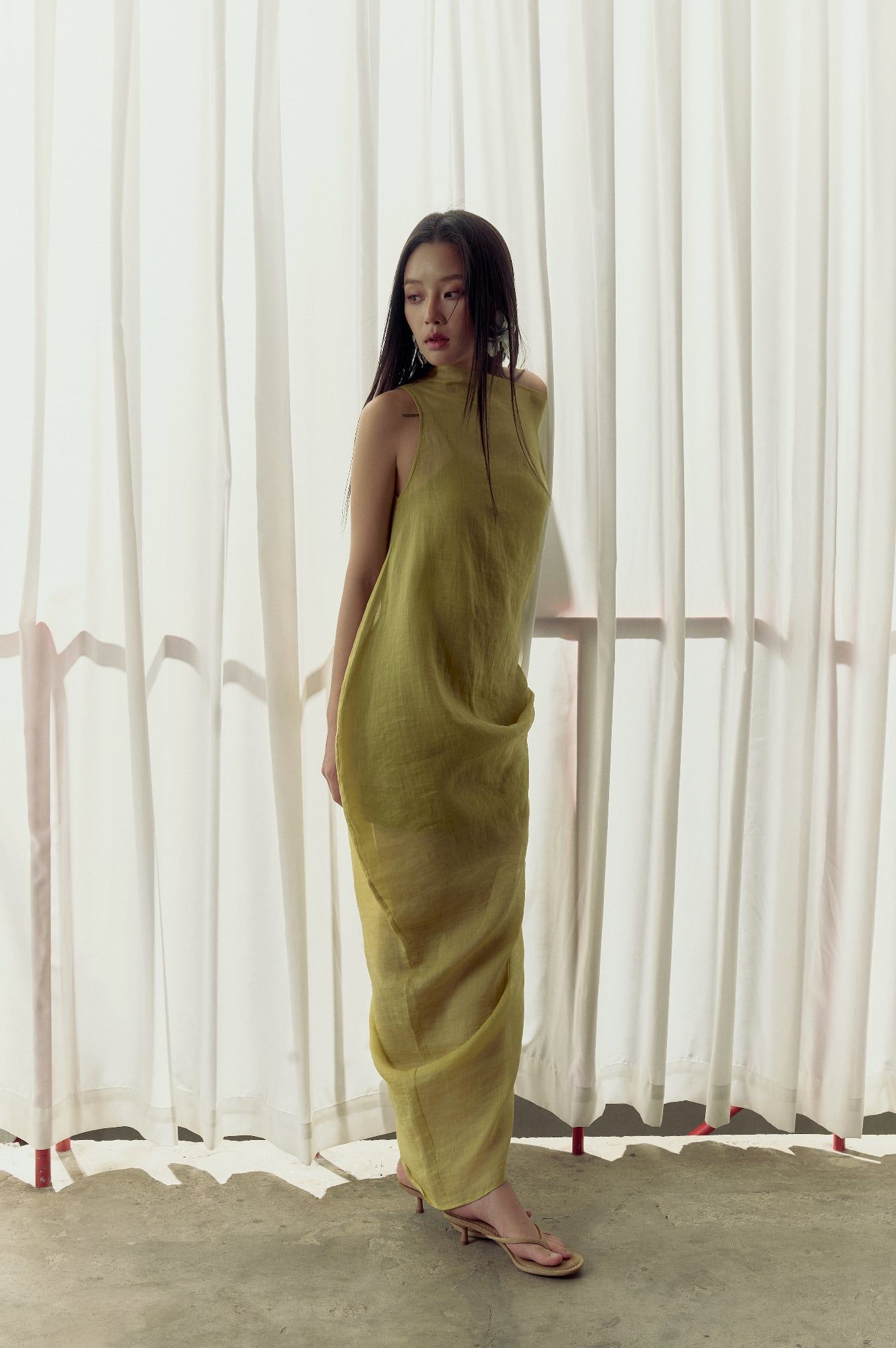 Solace Dress | Đầm Linen Dáng Cong