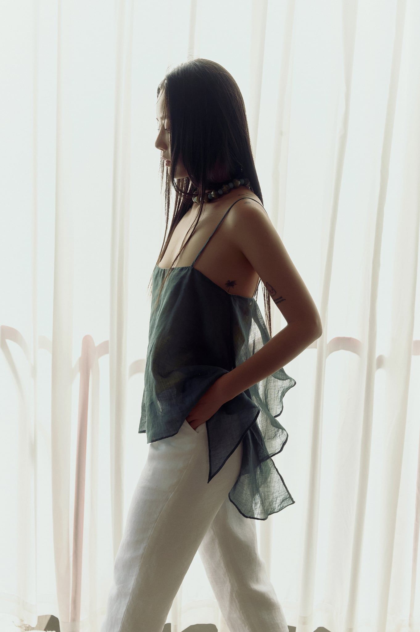 Duet Top | Áo Linen Phối Màu