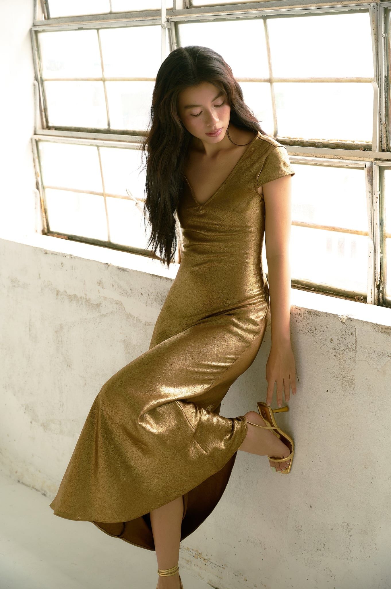 Charming Pearl Dress | Đầm Cổ Tim Ánh Kim