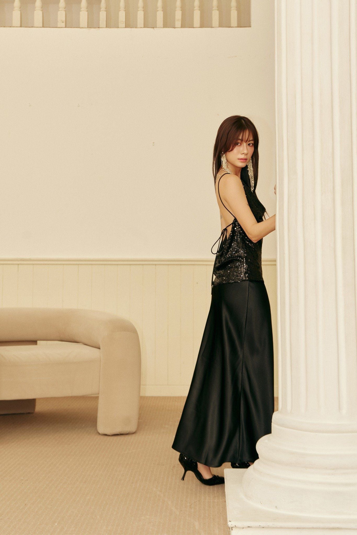 Glitter Top | Áo Kim Sa Cổ Đổ