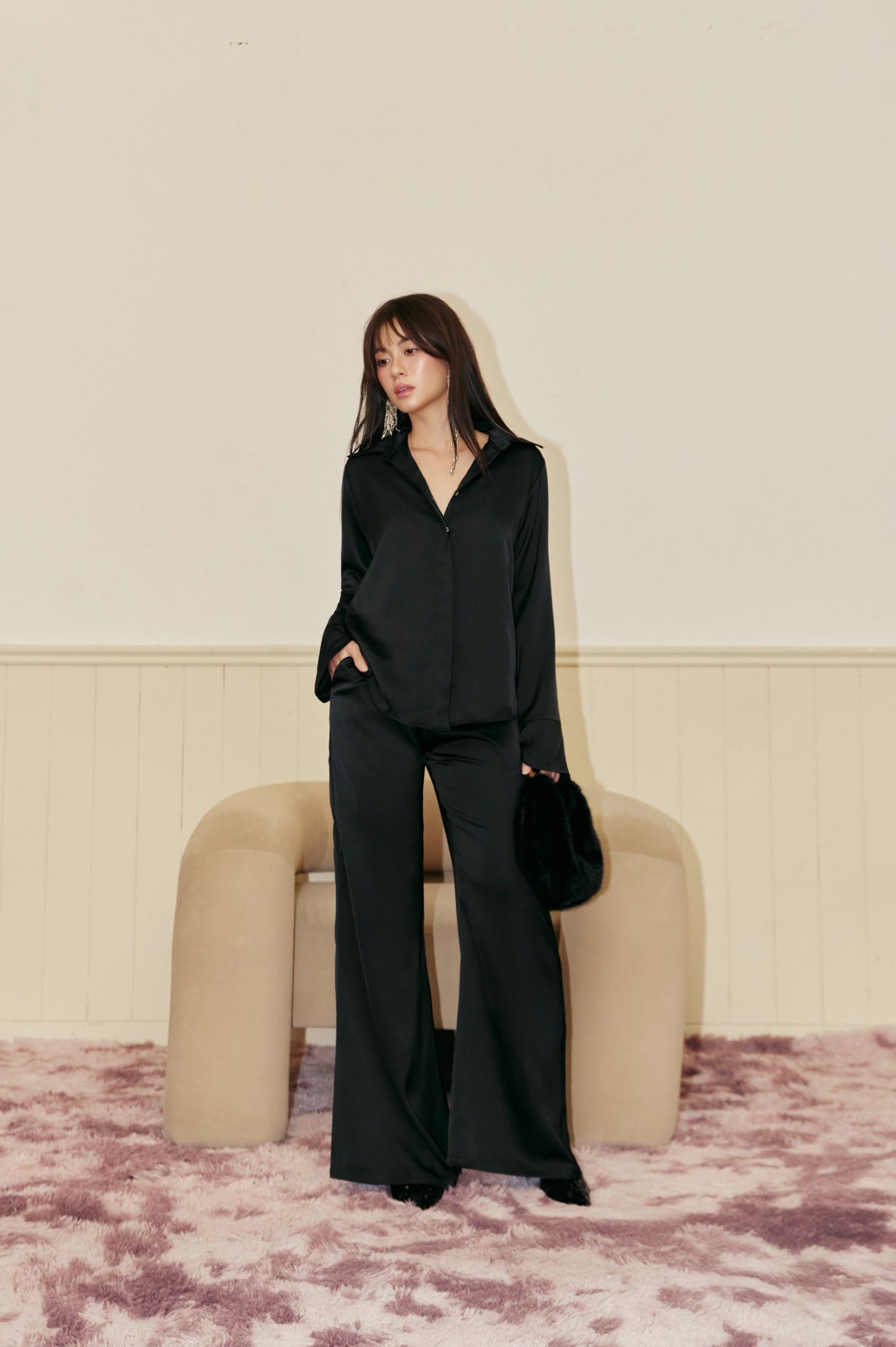 Aura Shirt | Sơmi Lụa Xẻ Lưng