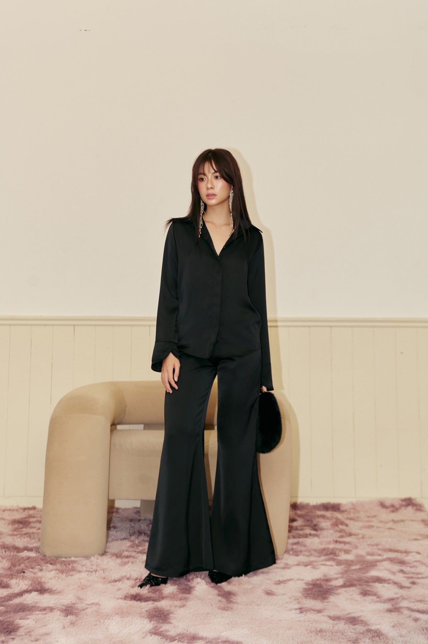 Aura Shirt | Sơmi Lụa Xẻ Lưng