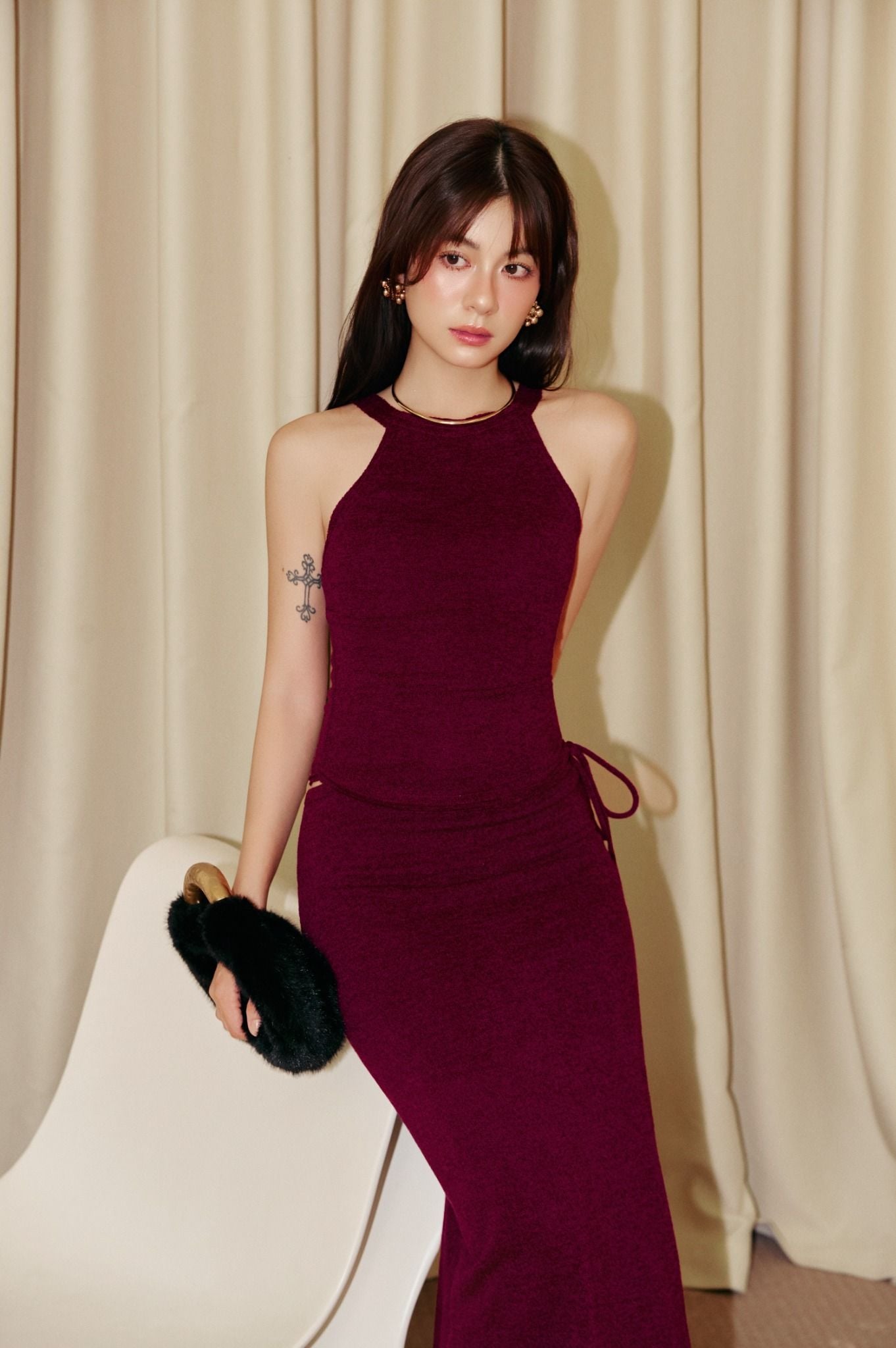 Rosso Top | Áo Yếm Đỏ Rượu