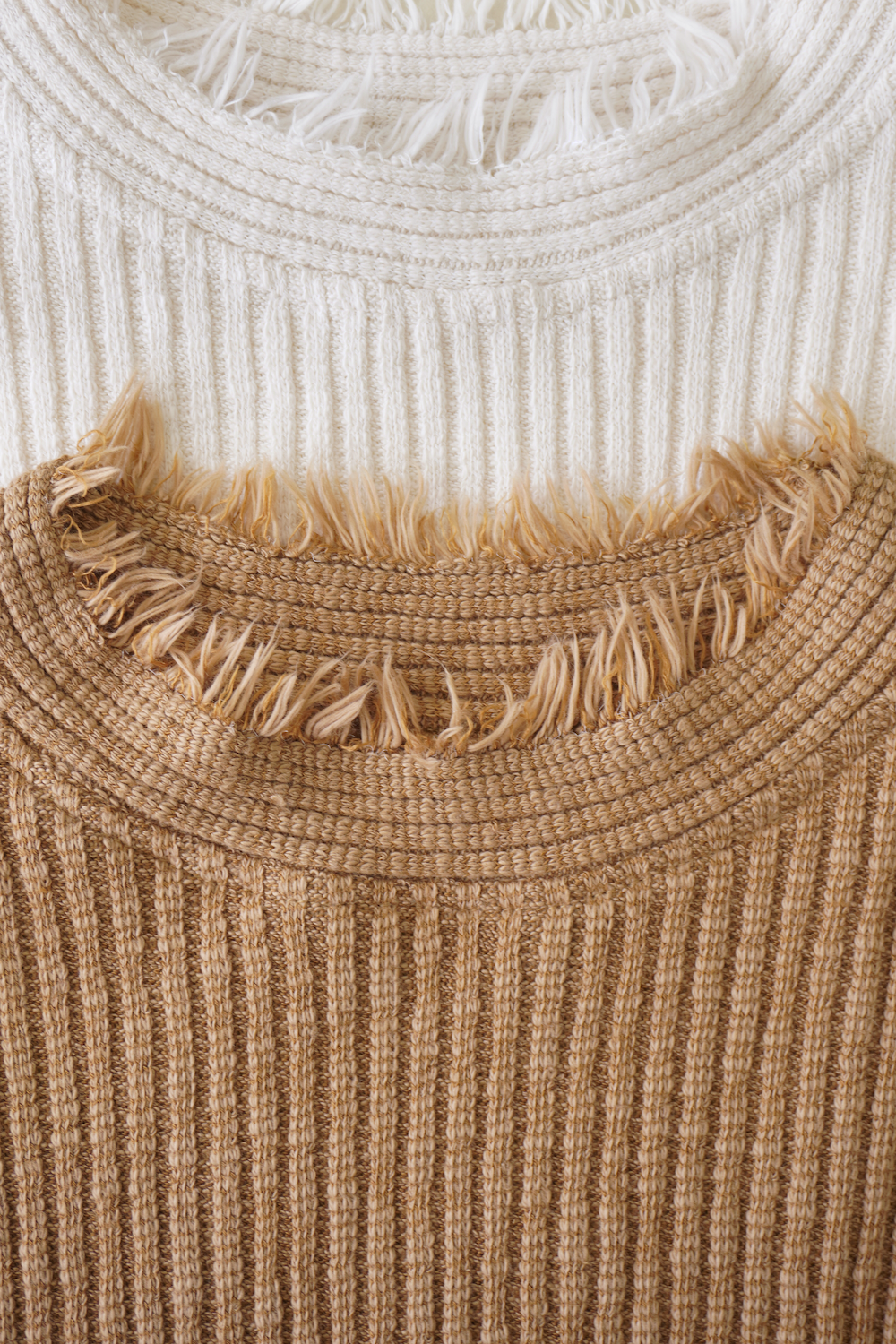 Fringe Line Top in Camel Brown | Áo Chi Tiết Tua Rua