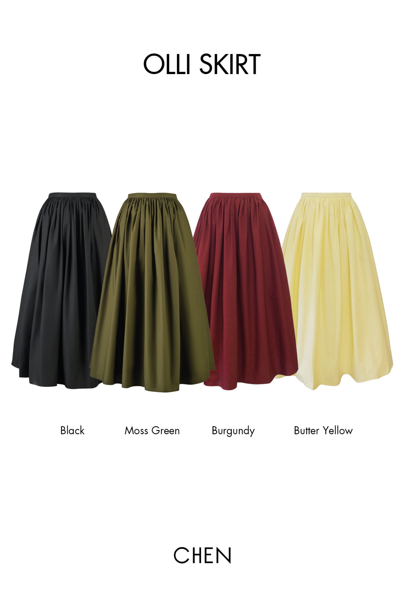 Olli Skirt | Chân Váy Midi Xếp Nếp