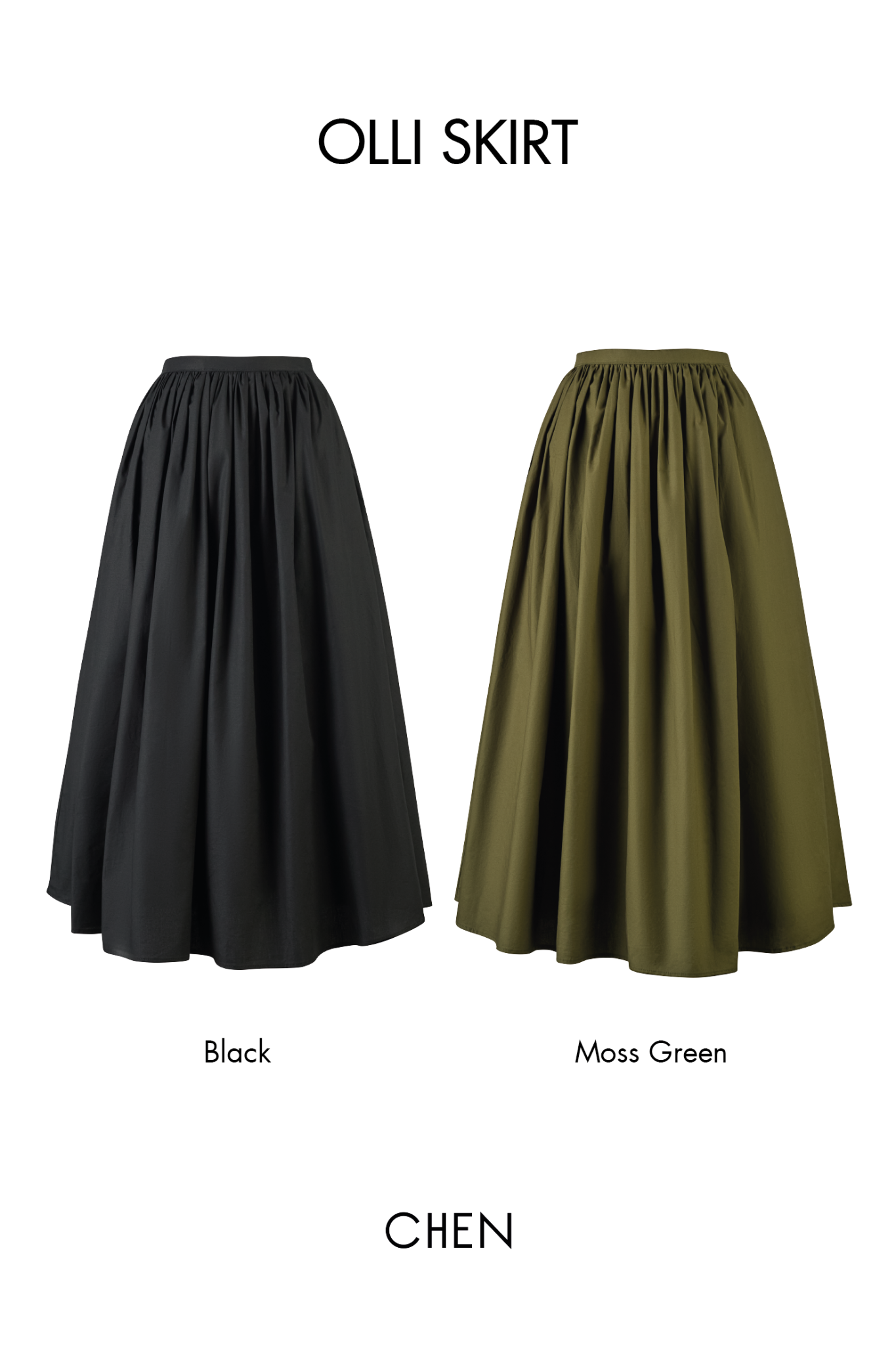 Olli Skirt | Chân Váy Midi Xếp Nếp