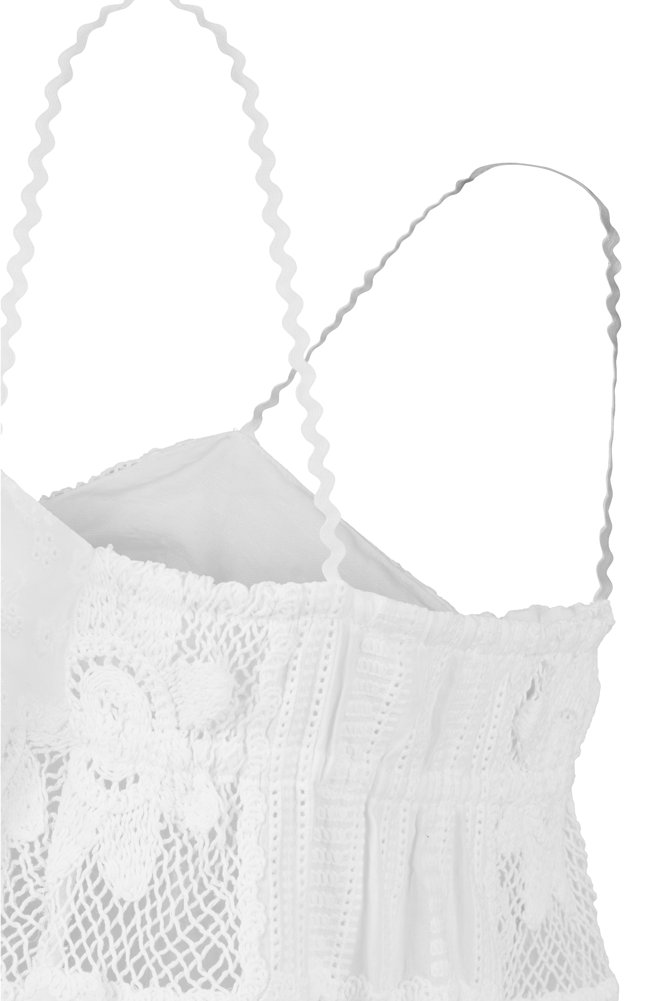 Panel Top in White | Áo Hai Dây Thêu