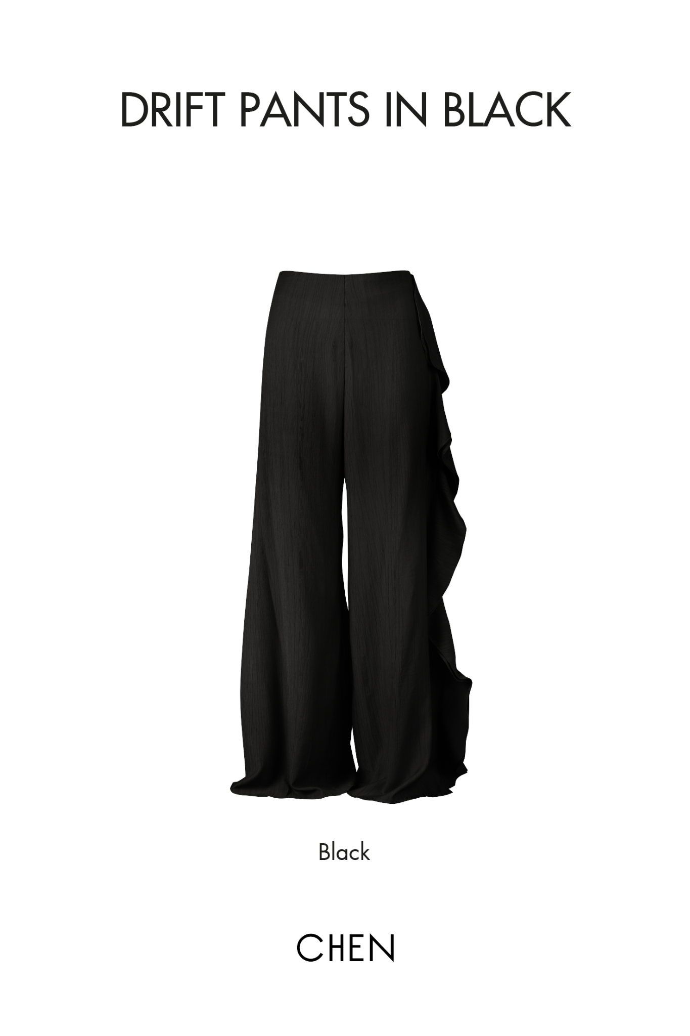 Drift Pants in Black | Quần Phối Bèo Ống Rộng