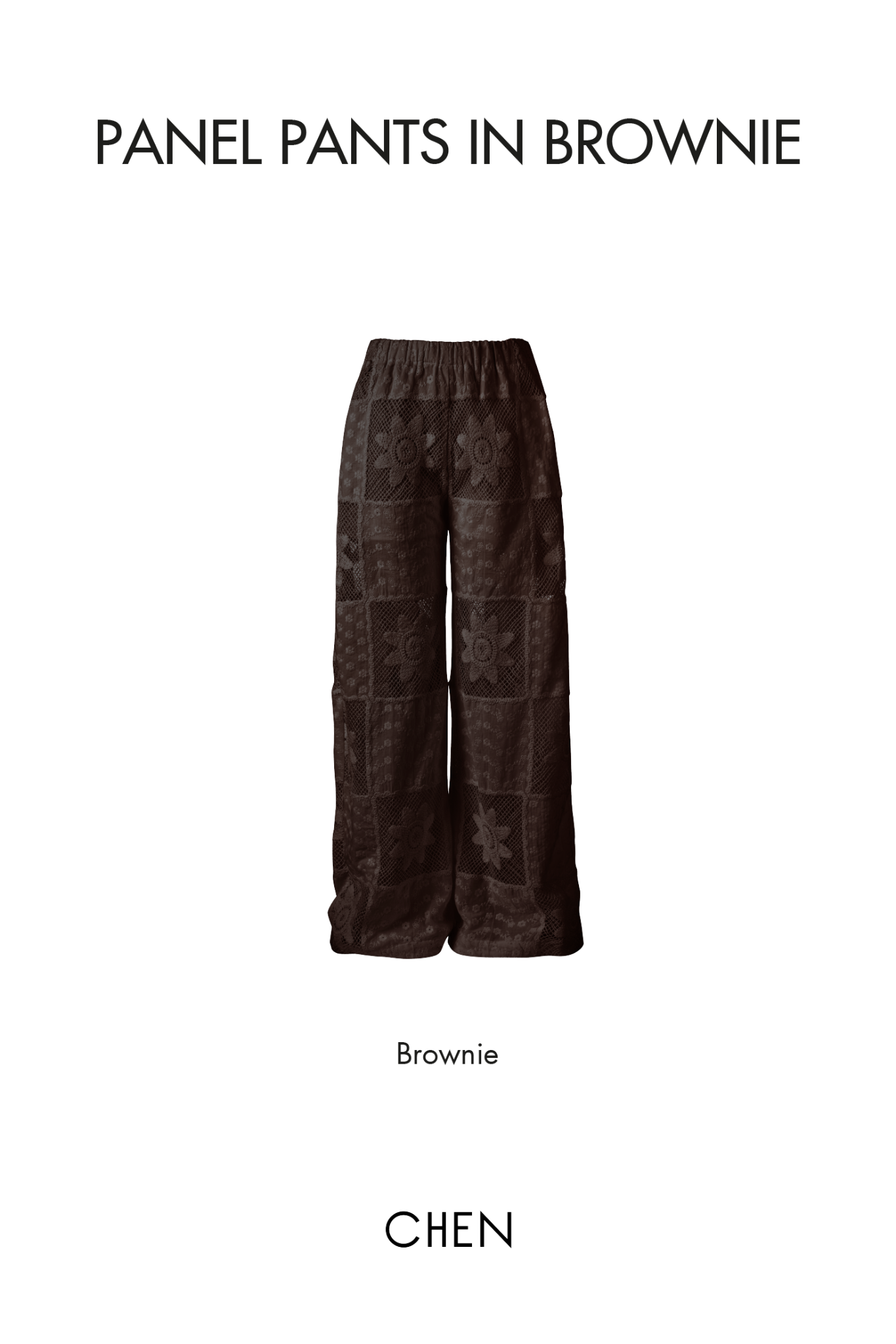 Panel Pants in Brownie | Quần Ống Rộng Thêu