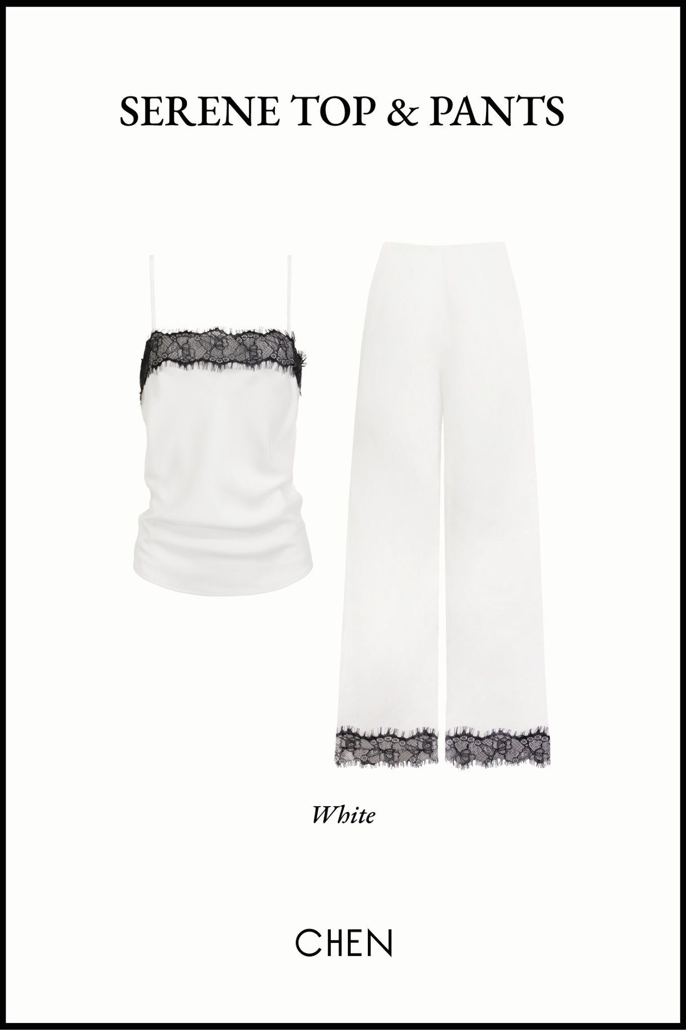 Serene Pants | Quần Lụa Phối Ren