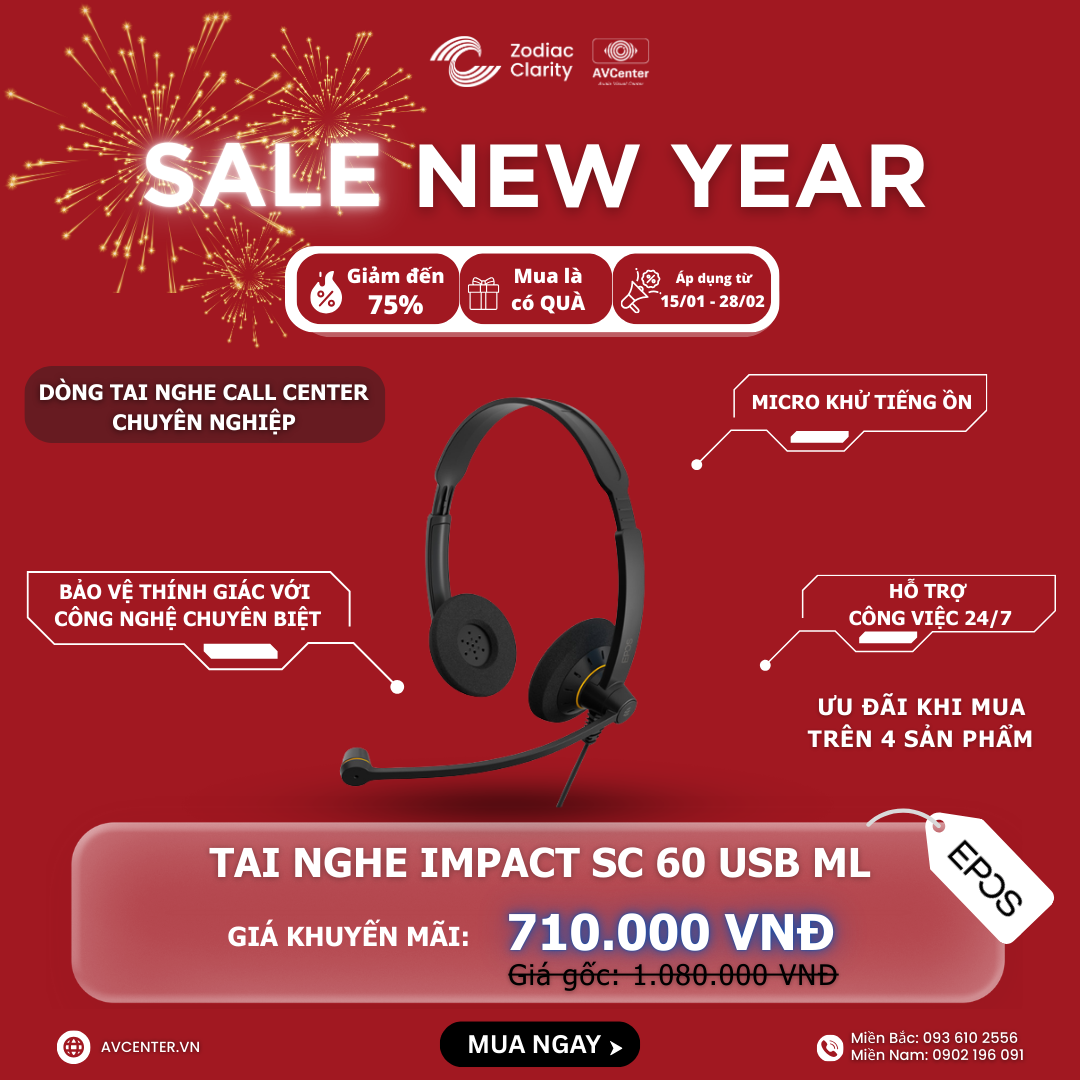 Tai nghe Epos/Sennheiser Impact SC 60 USB ML (2 tai)