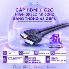 Cáp HDMI® C2G High Speed 4K 60HZ Băng Thông 48 Gbps, Dài 1,8m