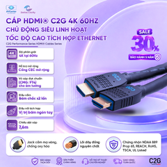 Cáp HDMI™ dài 7.6m C2G Legrand Hỗ Trợ 4K 60Hz Ultra Flexible Active Tốc Độ Cao Performance Series