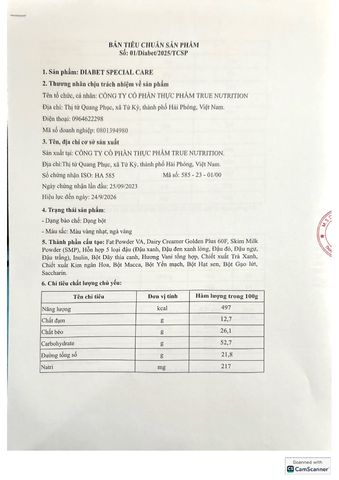  Diabet Special Care- True Nutrition 