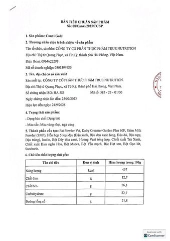  Thực phẩm Canxi Gold - True Nutrition 