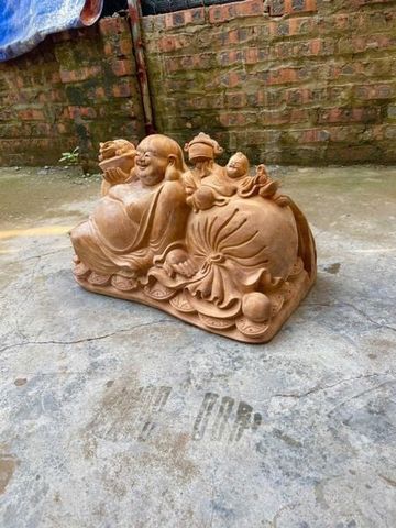 Tượng Phật - Di Lặc Ngồi Bao Tiền Gỗ Ngọc Am