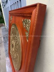 Tranh Trống Đồng Mặt Trống Khung Gỗ Hương Dát Vàng Kích Thước 90*90 Cm Khung Vuông