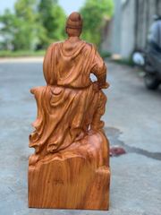 Tượng Danh Nhân - Tượng Gỗ Trần Quốc Tuấn Kích Thước C50 Gỗ Hương Đá