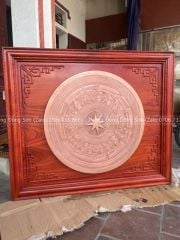 Tranh Trống Đồng Khung Hương Đỏ Kích Thước 130*110 Cm Khung Chữ Nhật