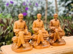 Tượng Danh Nhân - Tượng Gỗ Bác Hồ Kích Thước C20-S10-N11 Gỗ Bách Xanh