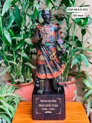 Tượng Danh Nhân - Tượng Gỗ Trần Quốc Tuấn Kích Thước C50- N14.5 - S12 Gỗ Mun