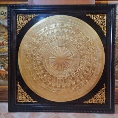 Tranh Trống Đồng Mặt Trống Thúc Tay Kích Thước 100*100 Cm Khung Vuông