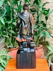 Tượng Danh Nhân - Tượng Gỗ Trần Quốc Tuấn Kích Thước C50- N14.5 - S12 Gỗ Mun