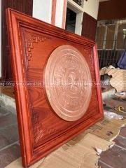 Tranh Trống Đồng Khung Hương Đỏ Kích Thước 130*110 Cm Khung Chữ Nhật