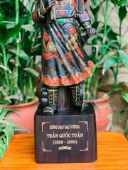 Tượng Danh Nhân - Tượng Gỗ Trần Quốc Tuấn Kích Thước C50- N14.5 - S12 Gỗ Mun