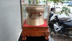 Trống Đồng Đông Sơn Đồng Đỏ Đường Kính 36cm - Hoa Văn Ngọc Lũ Họa Tiết Chìm
