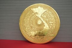 Mặt Trống Đồng Đúc DK 60 Cm - Có bản Đồ Dát Vàng