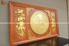 Tranh Trống Đồng Lục Bình Hoa Sen Kích Thước 147x87 Cm Khung Chữ Nhật