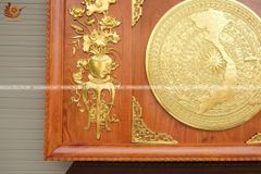 Tranh Trống Đồng Lục Bình Hoa Sen Kích Thước 147x87 Cm Khung Chữ Nhật