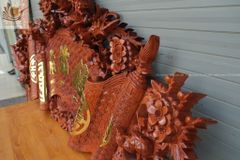 Bộ Cuốn Thư Câu Đối Ôm Nguyên khối - Kích Thước 175( CT175x81-CĐ 175*26)- Gỗ Hương Đá