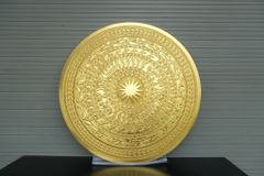 Mặt Trống Đồng Đúc DK 80 Cm Không Bản Đồ - Dát Vàng 18K