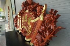 Cuốn Thư Câu Đối Gỗ Hương Đá kích thước 1m75 Đức Lưu Quang Cuốn thư 175*81cm- Câu đối 1m75*27cm