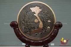 Mặt Trống Đồng Đúc - Kèm Đế Gỗ - Đường Kính 60cm