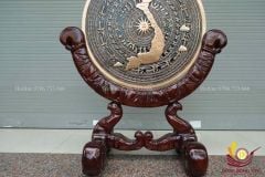 Mặt Trống Đồng Đúc - Kèm Đế Gỗ - Đường Kính 60cm