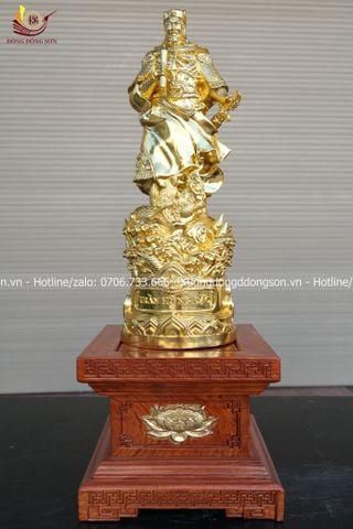 Tượng Trần Hưng Đạo Bằng Đồng Vàng Dát Vàng Cao 50cm (hàng kỹ)