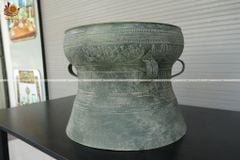 Trống Đồng Đông Sơn Đồng Đỏ Đường Kính 36cm Màu Giả Cổ - Hoa Văn Ngọc Lũ Họa Tiết Chìm